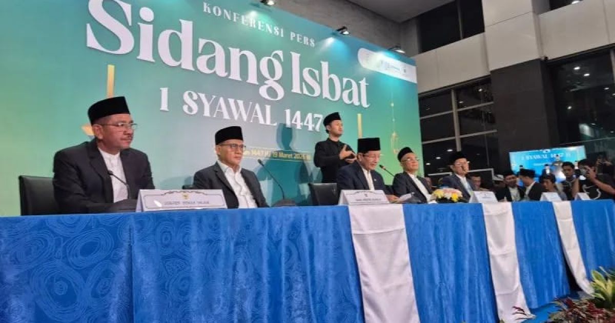 Sidang Isbat penentuan 1 Syawal 1447H digelar di Kementerian Agama RI pada Kamis,19 Maret 2026 memutuskan Idul Fitri jatuh pada Sabtu, 21 Maret (Foto/Antara)