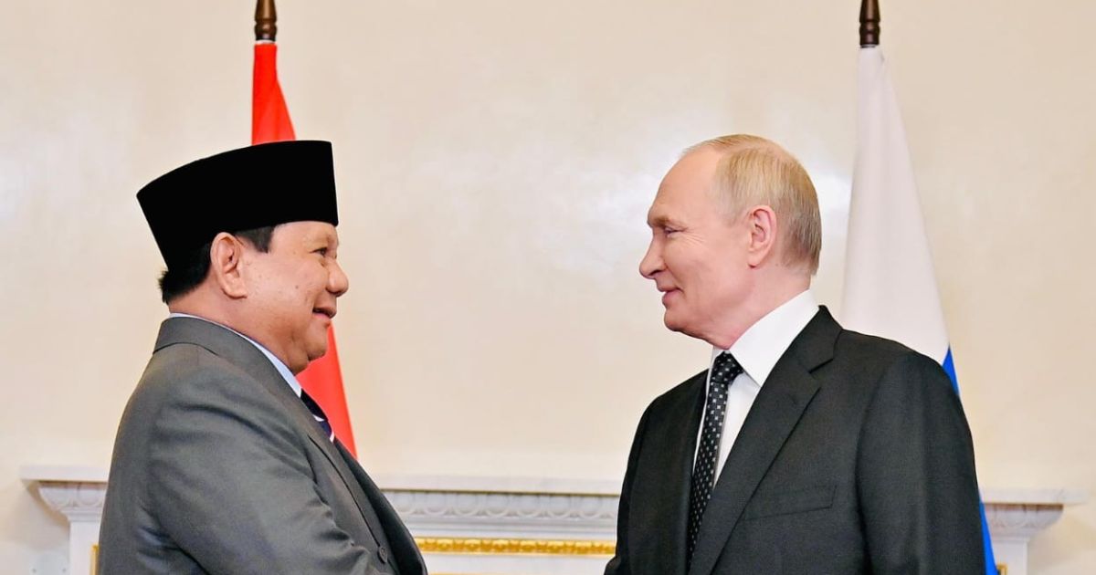 Presiden Indonesia Prabowo Subianto (kiri) dan Presiden Rusia Vladimir Putin (Foto/dok./Setpres)