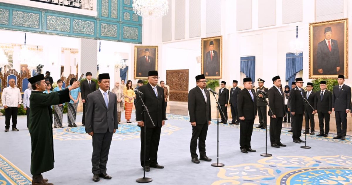 Suasana pelantikan para pejabat baru Kabinet Merah Putih di Istana Negara pada Senin, 27 April 2026 (Foto/Setpres)